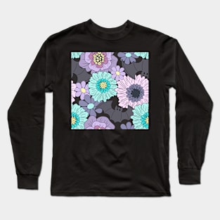 Batty Pastel Goth Boho Flowers Long Sleeve T-Shirt